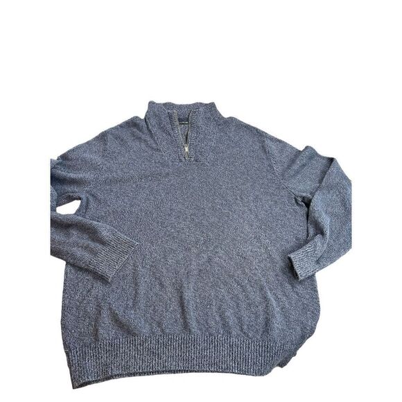 Calvin Klein 1/4 zip blue and black sweater pullover size large (no tag size) - Picture 3 of 10